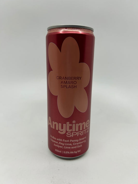 ANYTIME SPRITZ CRANBERRY AMARO SPLASH 355ml