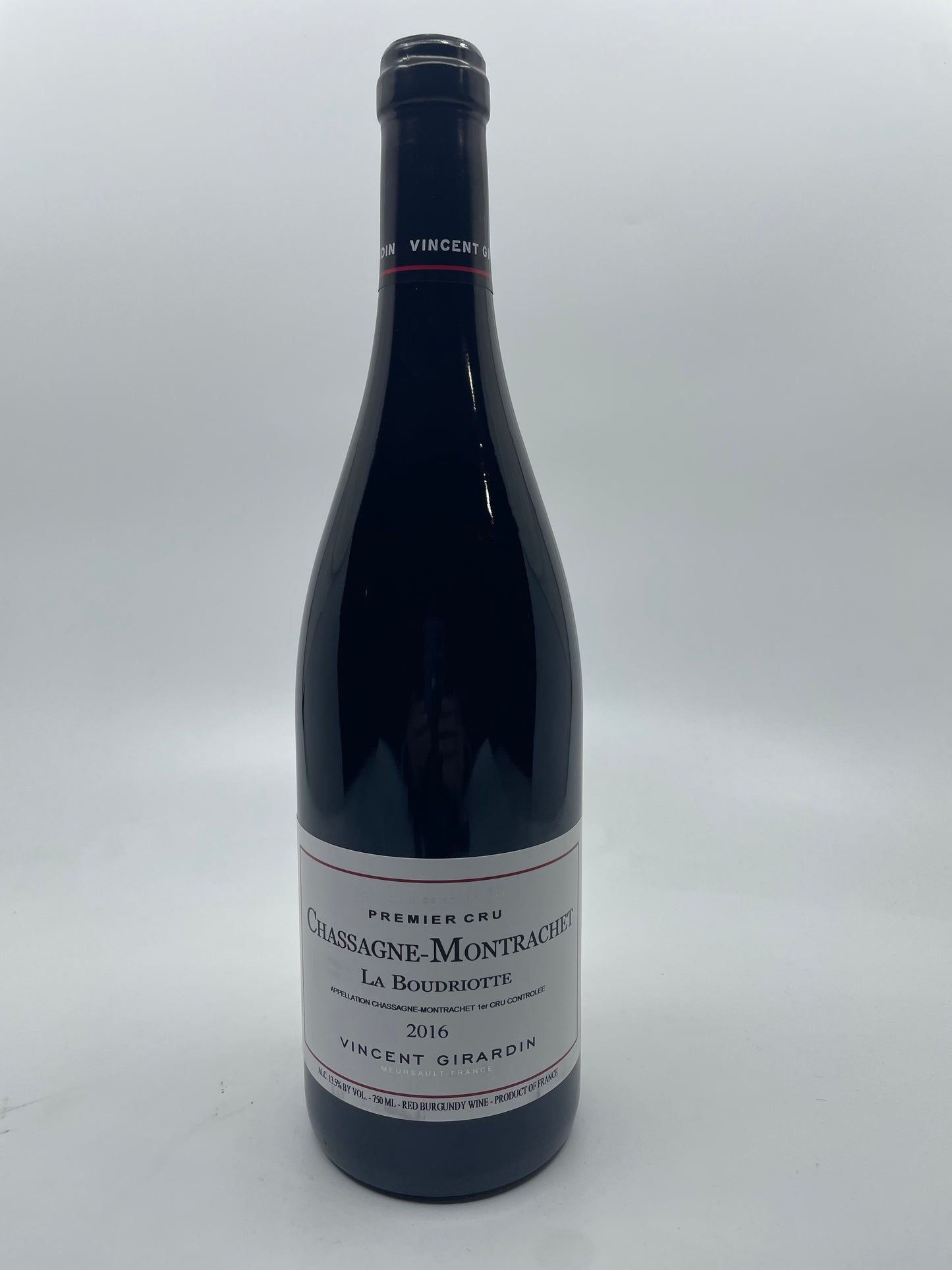 VINCENT GIRARDIN, CHASSAGENE-MONTRACHET ROUGE. PREMIER CRU LA BOUDRIOTTE 2016